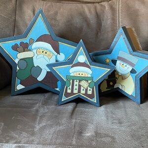 Charming Holiday Star Decor Set - Blue and Green